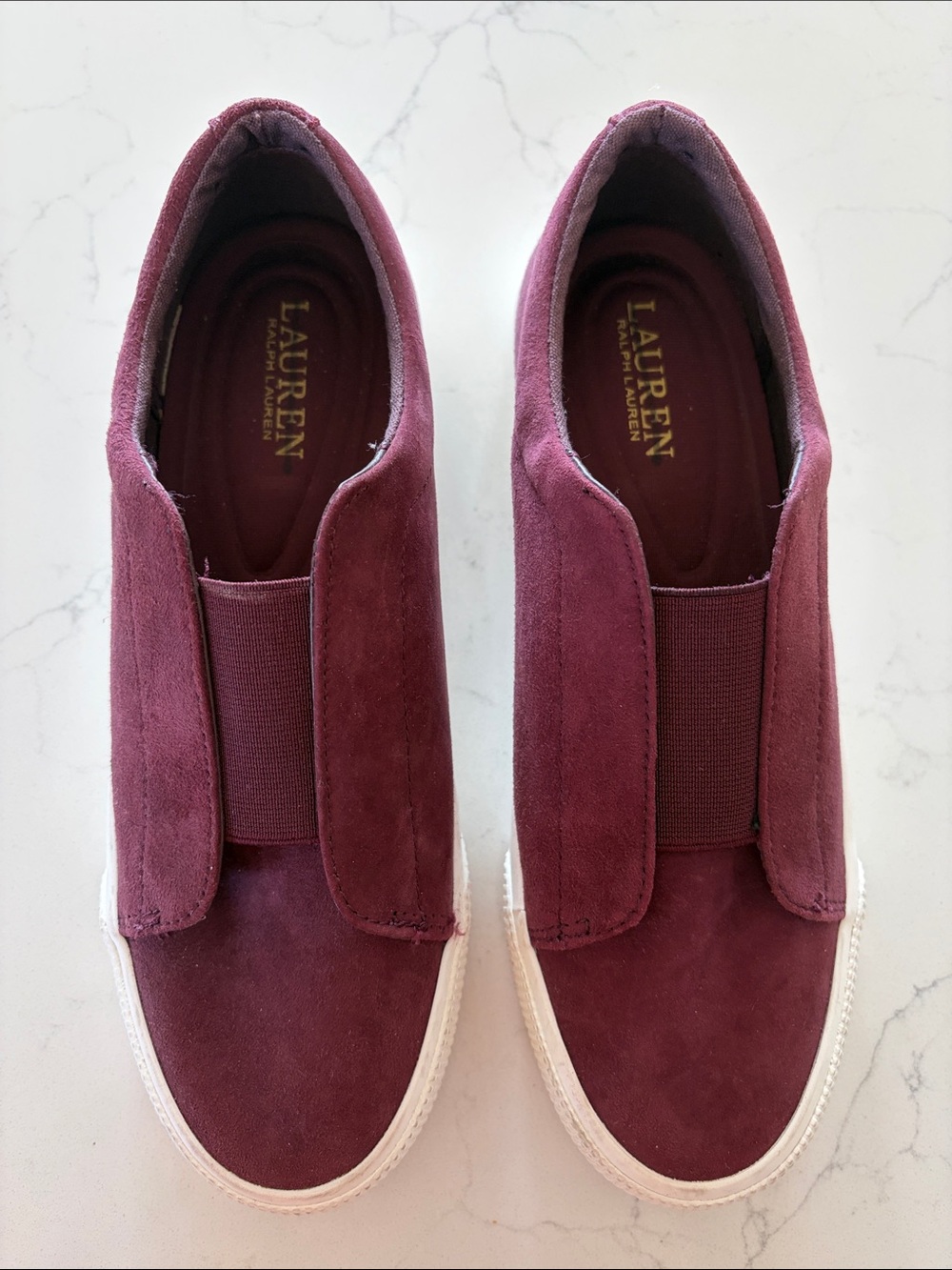 Lauren Ralph Lauren Women
Burgundy Suede Slip-On Sneakers